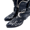 JB Dillion Women's Leather Black Cowboy Ankle Boots, 5 UK