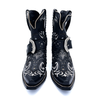 JB Dillion Women's Leather Black Cowboy Ankle Boots, 5 UK