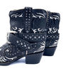 JB Dillion Women's Leather Black Cowboy Ankle Boots, 5 UK
