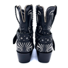 JB Dillion Women's Leather Black Cowboy Ankle Boots, 5 UK