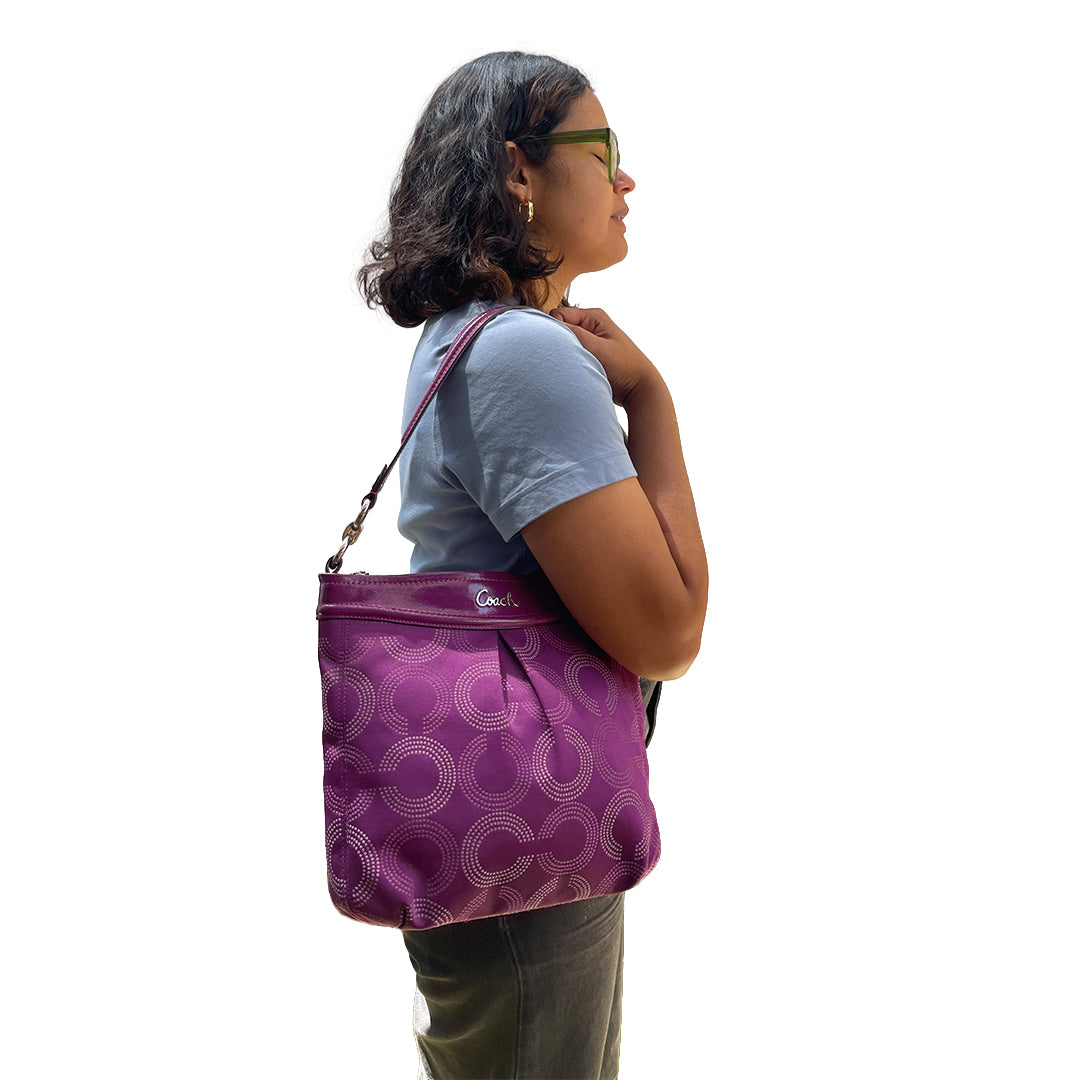Coach Purple Canvas Shoulder Bag
