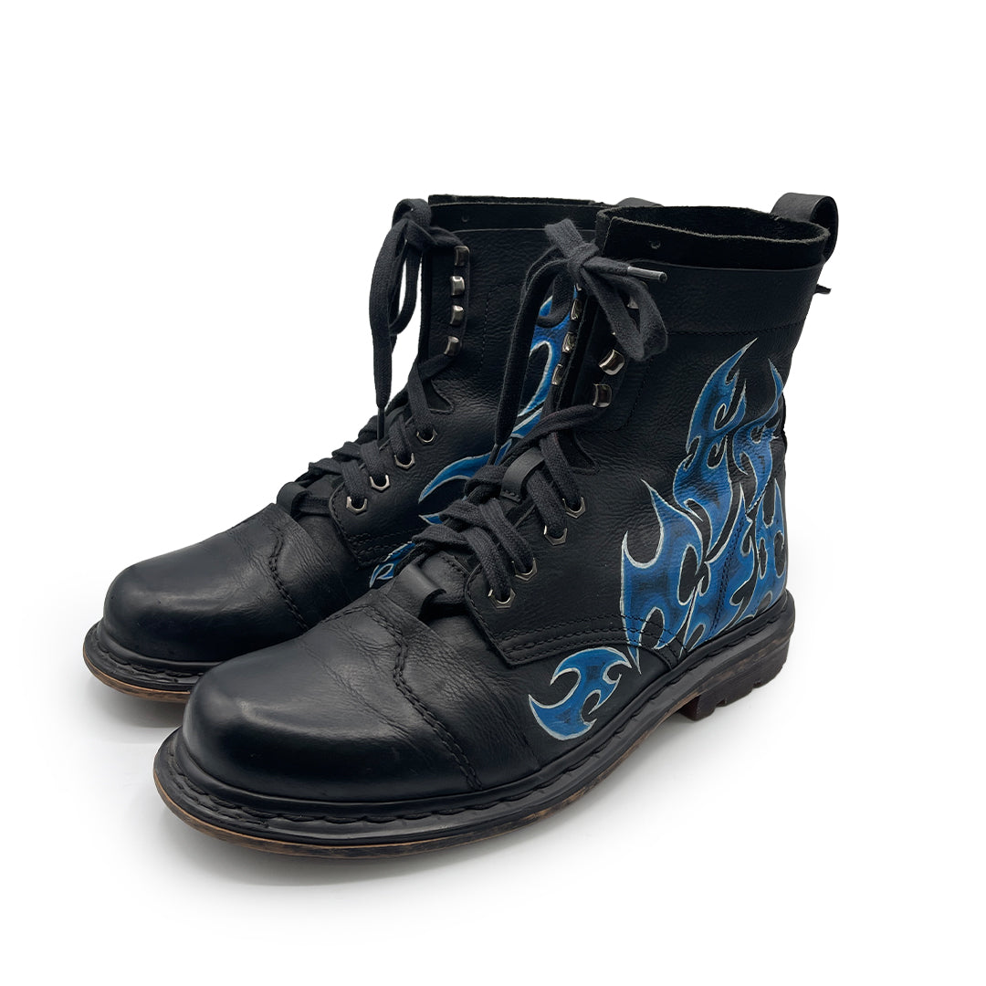 Dr Martens Men's Custom Black Leather Boots, 10 UK