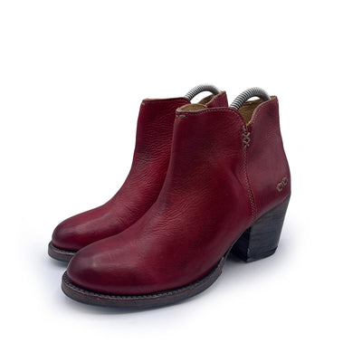 Bed Stu Women's Red Leather Ankle Boots, 5.5 UK