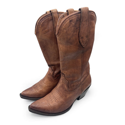 Ariat Women's Brown Leather Cowboy Boots, 5.5 UK