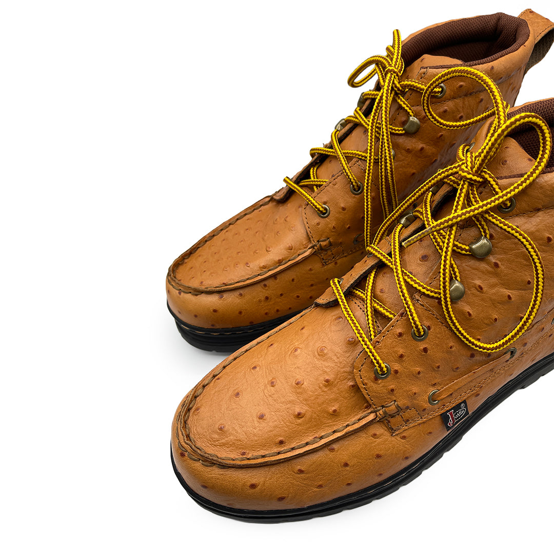 Justin Men's Tan Ostrich Leather Boots, 11 UK