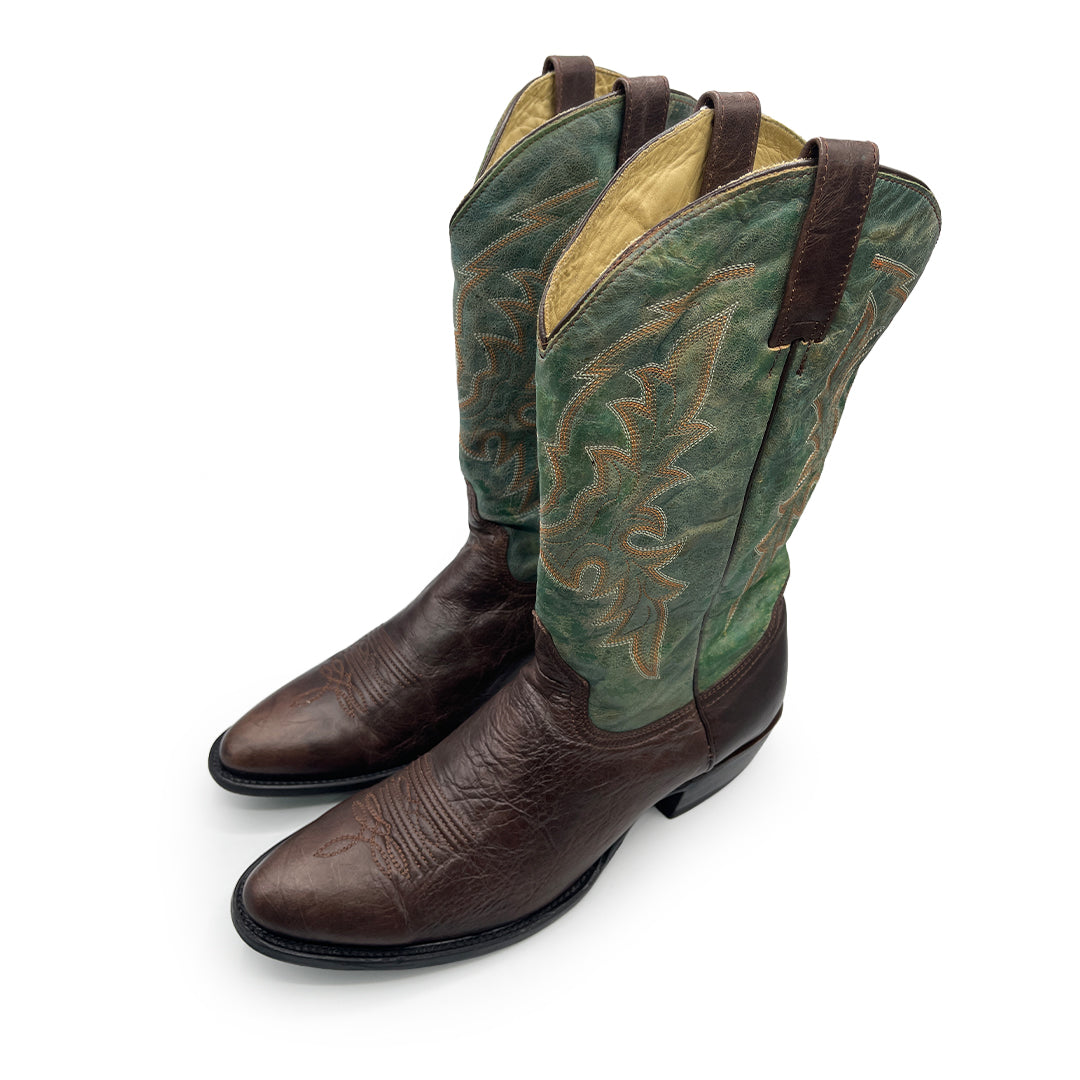 Stetson Men's Teal Leather Cowboy Boots, 11 UK