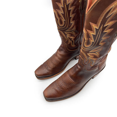 Lucchese Men's Brown Leather Boots, 8 UK