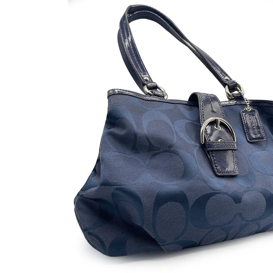 Coach Blue Canvas Shoulder Bag