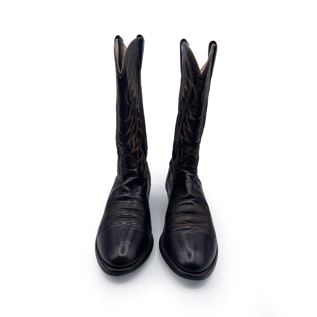 Dan Post Men's Dark Brown Leather Cowboy Boots, 8 UK