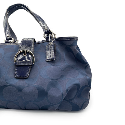 Coach Blue Canvas Shoulder Bag