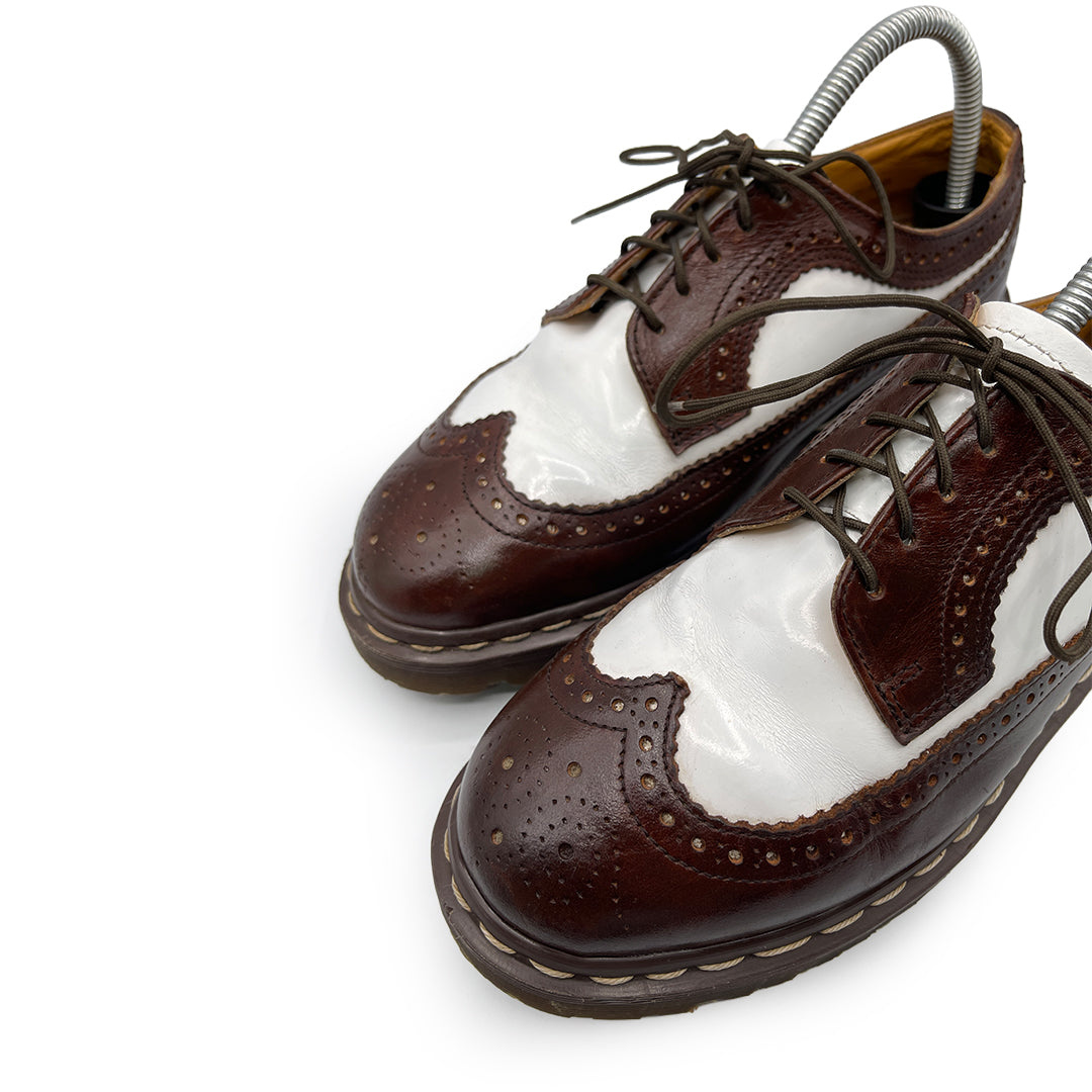 Dr Martens Women's Brown and White Leather Brogues, 6 UK