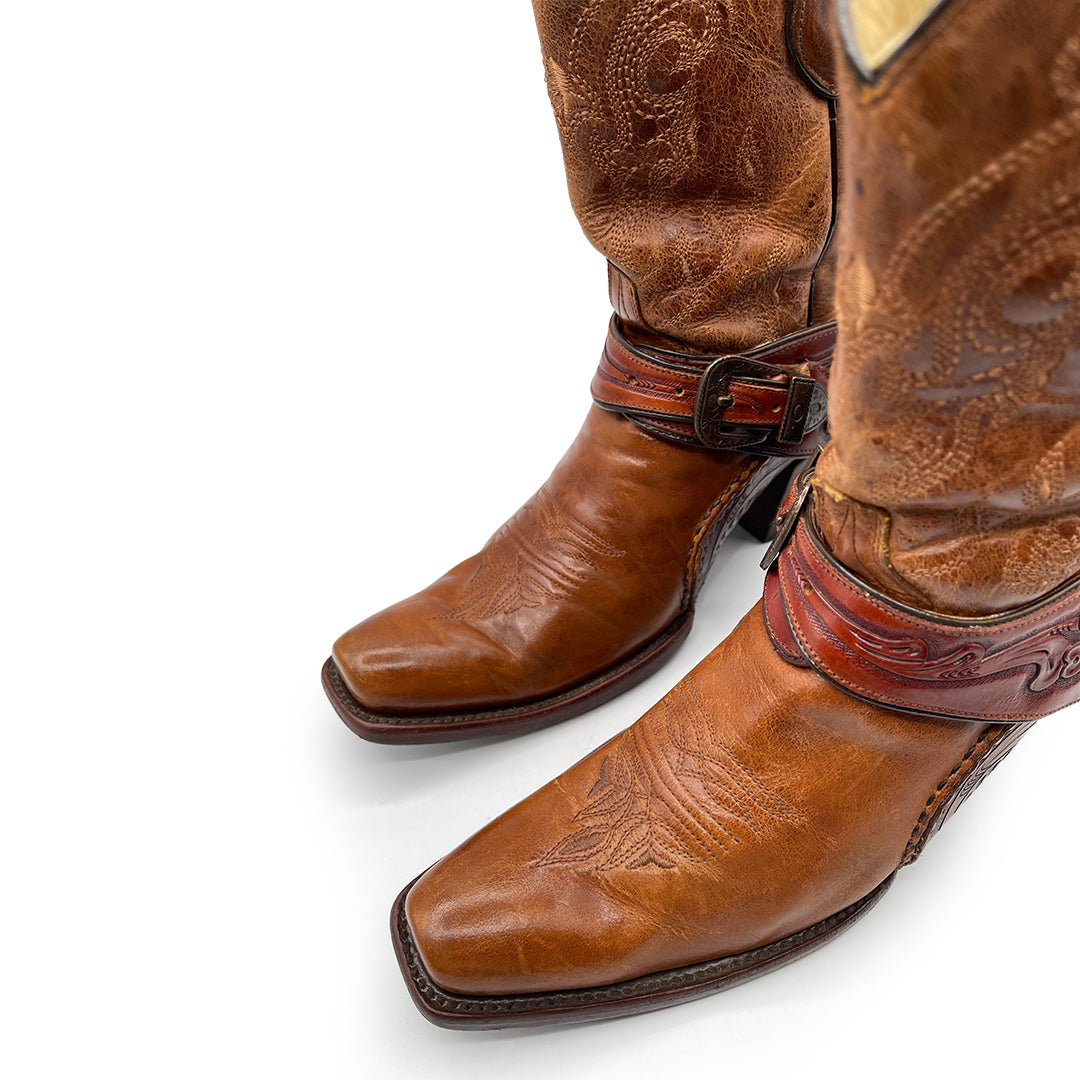 Corral Women's Brown Engraved Leather Cowboy Boots, 6 UK