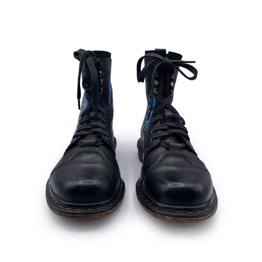 Dr Martens Men's Custom Black Leather Boots, 10 UK