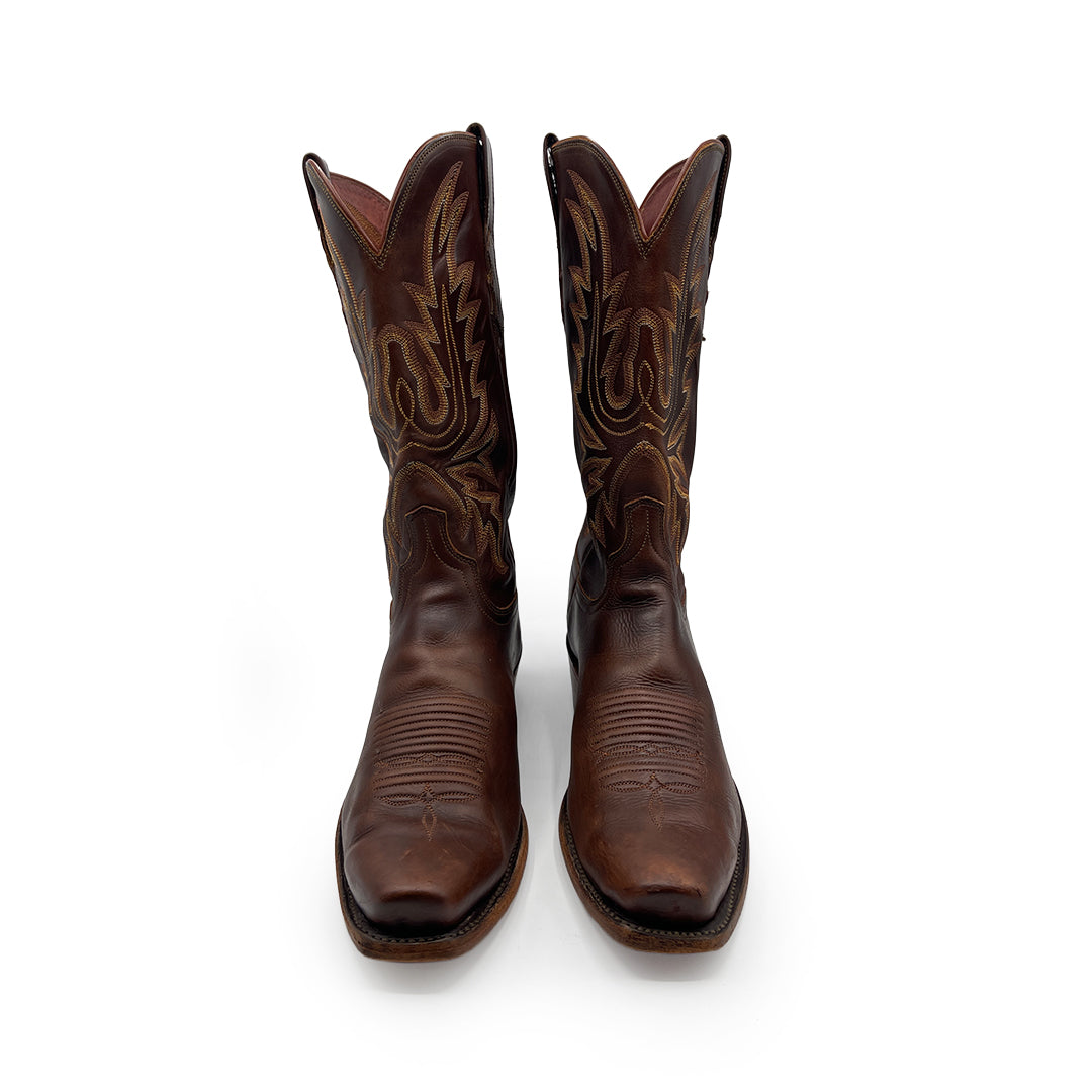 Lucchese Men's Brown Leather Boots, 8 UK