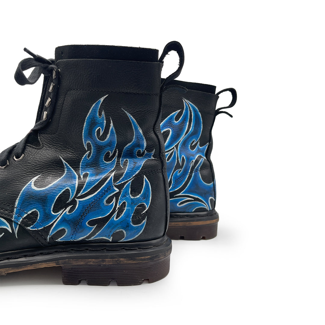 Dr Martens Men's Custom Black Leather Boots, 10 UK