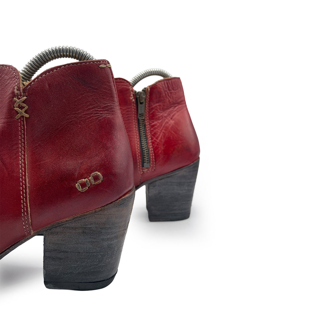 Bed Stu Women's Red Leather Ankle Boots, 5.5 UK