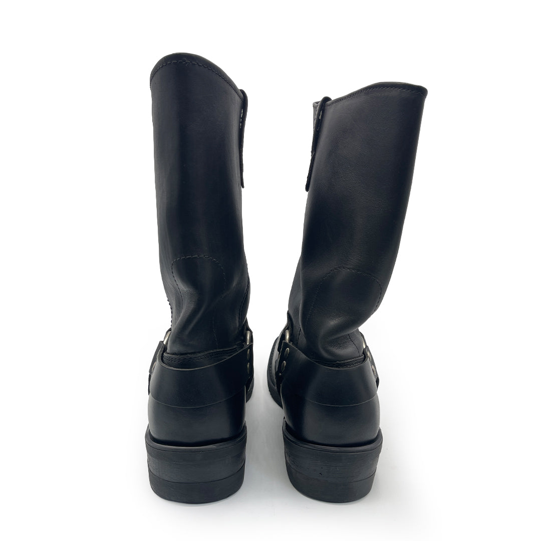 Chopper Men's Black Leather Square Toe Boots, 11 UK