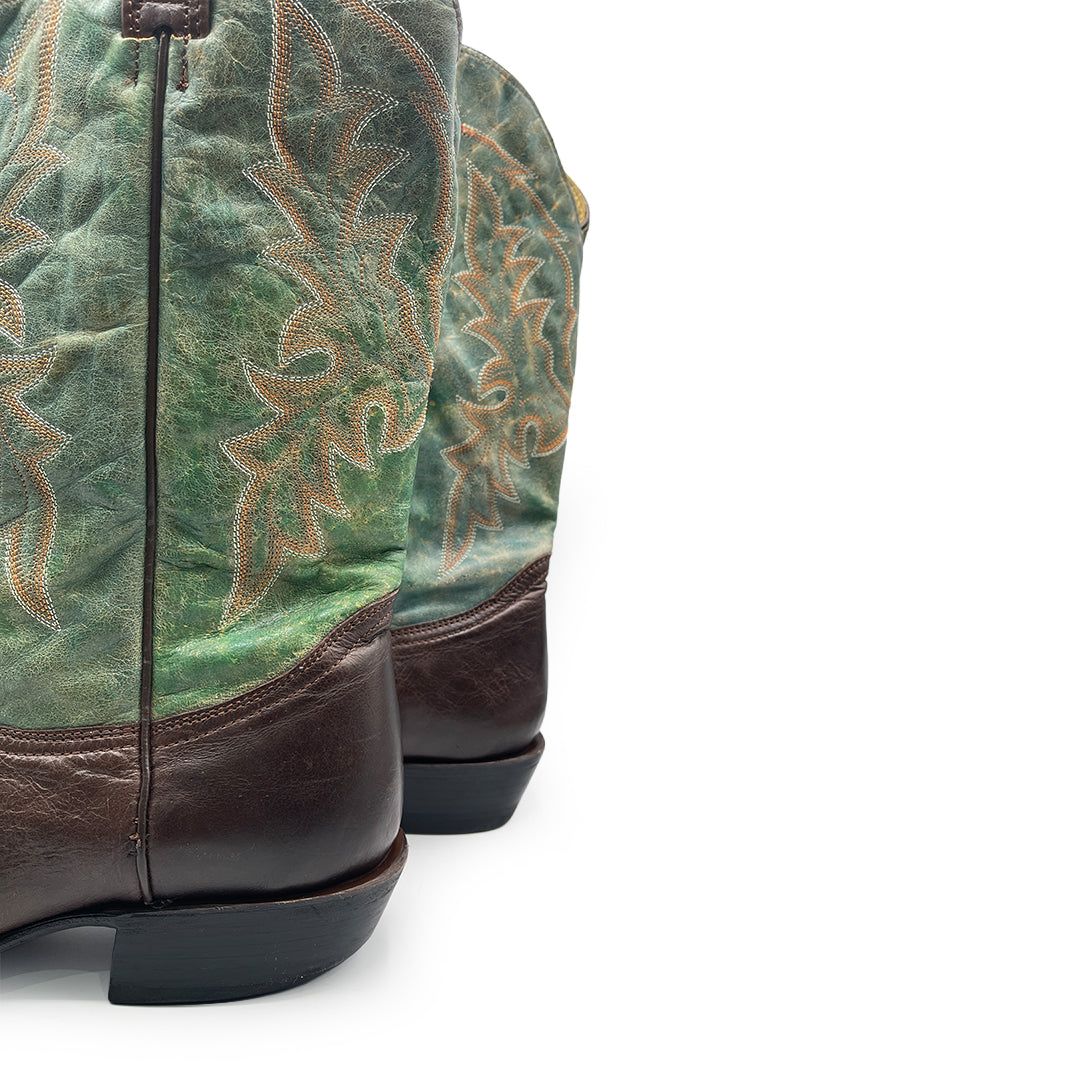 Stetson Men's Teal Leather Cowboy Boots, 11 UK