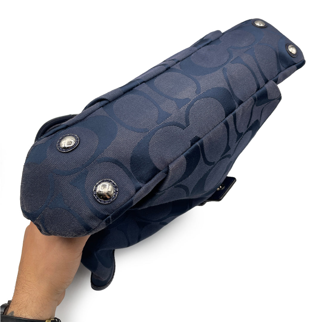 Coach Blue Canvas Shoulder Bag