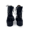 Vintage Men's Black Leather Combat Boots, 7.5 UK