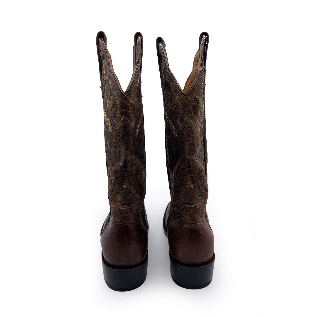 JB Dillon Women's Brown Leather Cowboy Boots, 4 UK