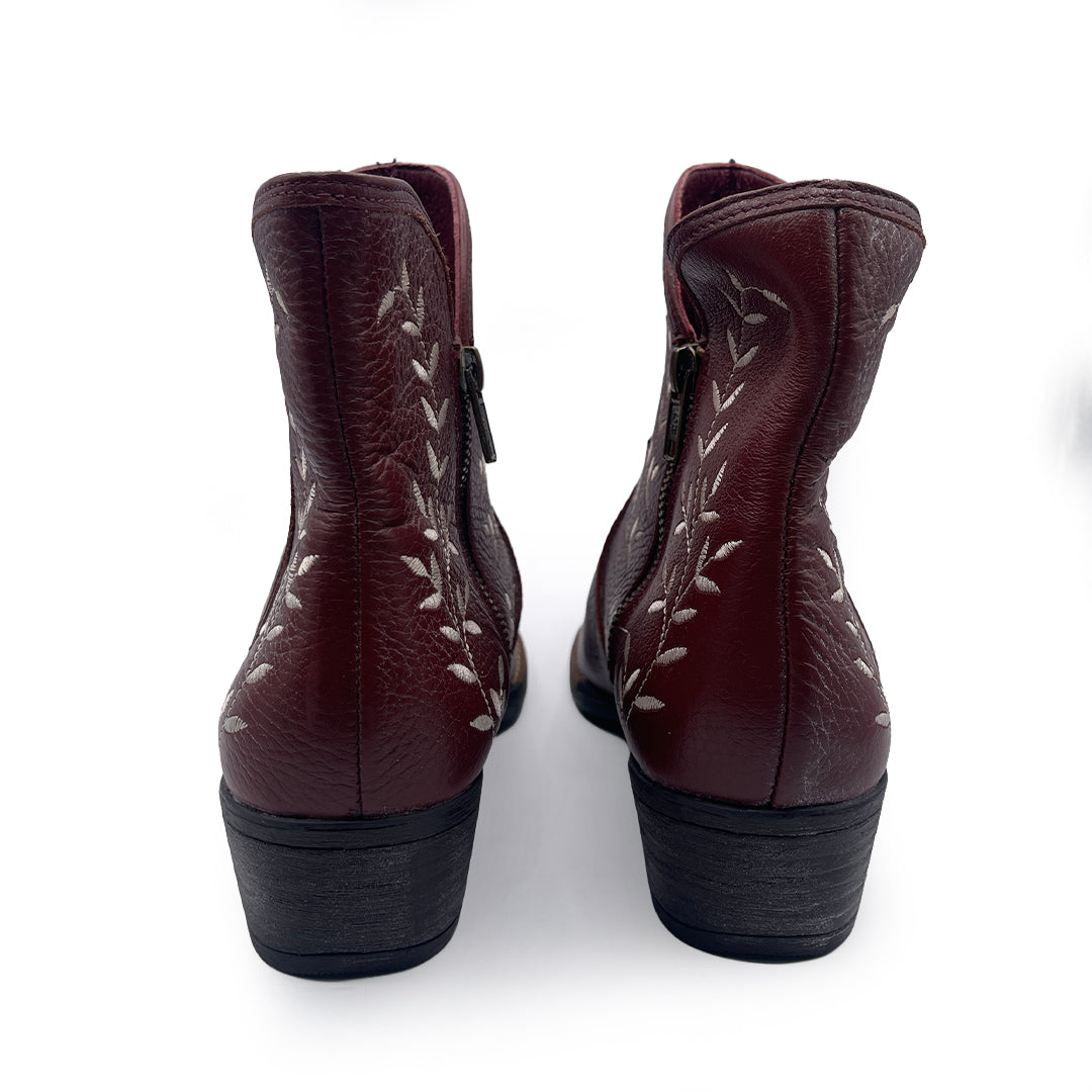Sterling River Women's Burgundy Leather Ankle Boots, 8 UK