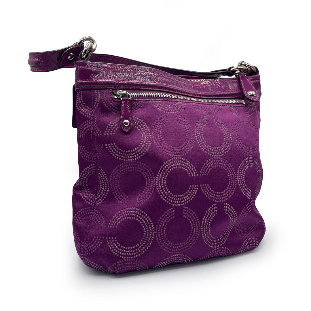 Coach Purple Canvas Shoulder Bag