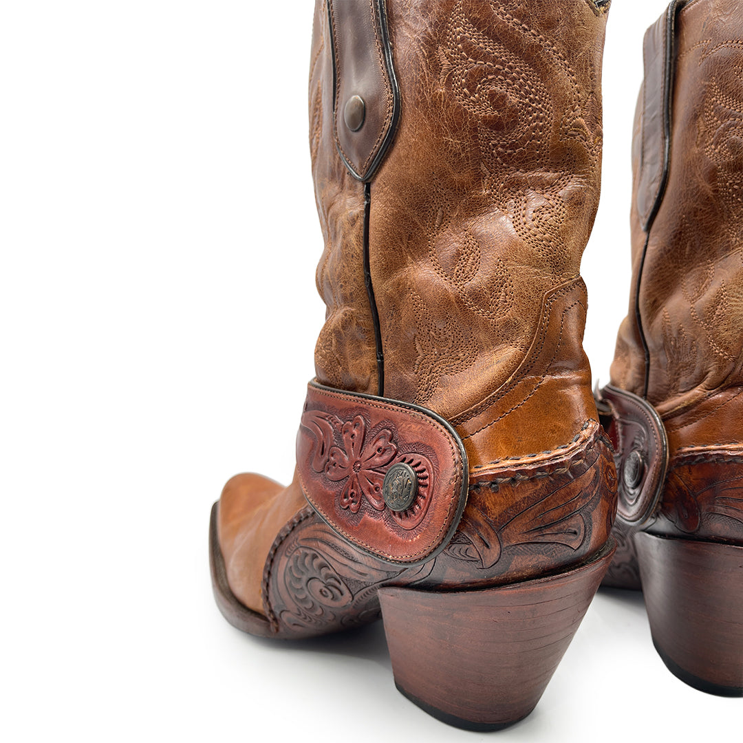 Corral Women's Brown Engraved Leather Cowboy Boots, 6 UK