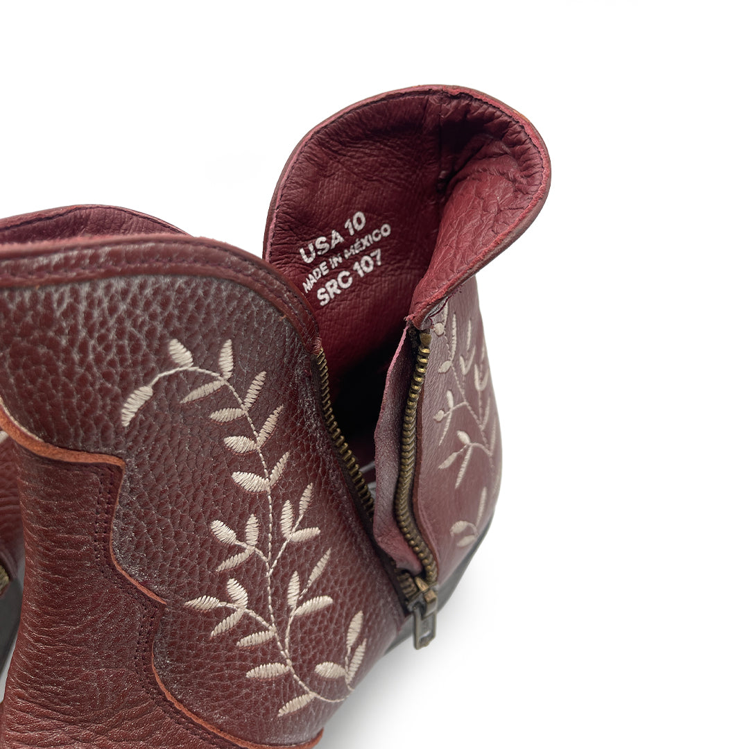 Sterling River Women's Burgundy Leather Ankle Boots, 8 UK