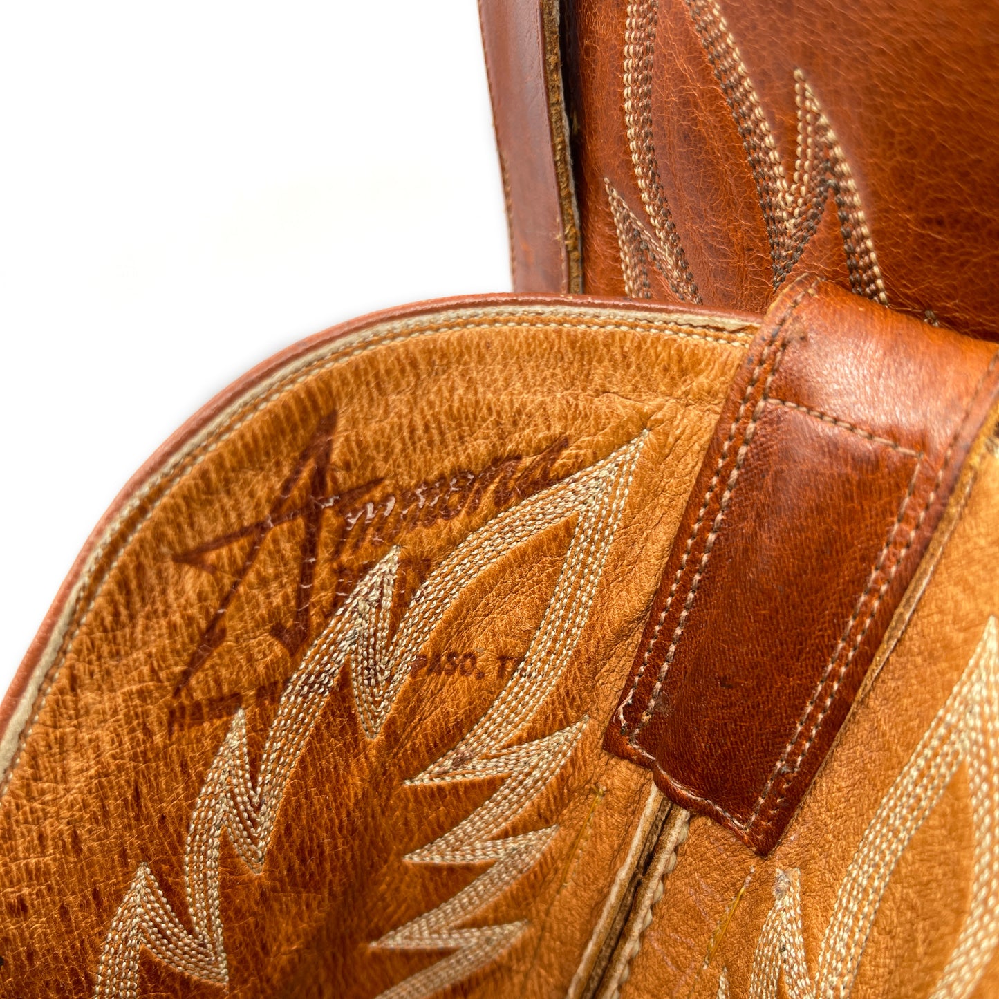 Ammons Vintage Men's Brown Leather Cowboy Boots, 8.5 UK