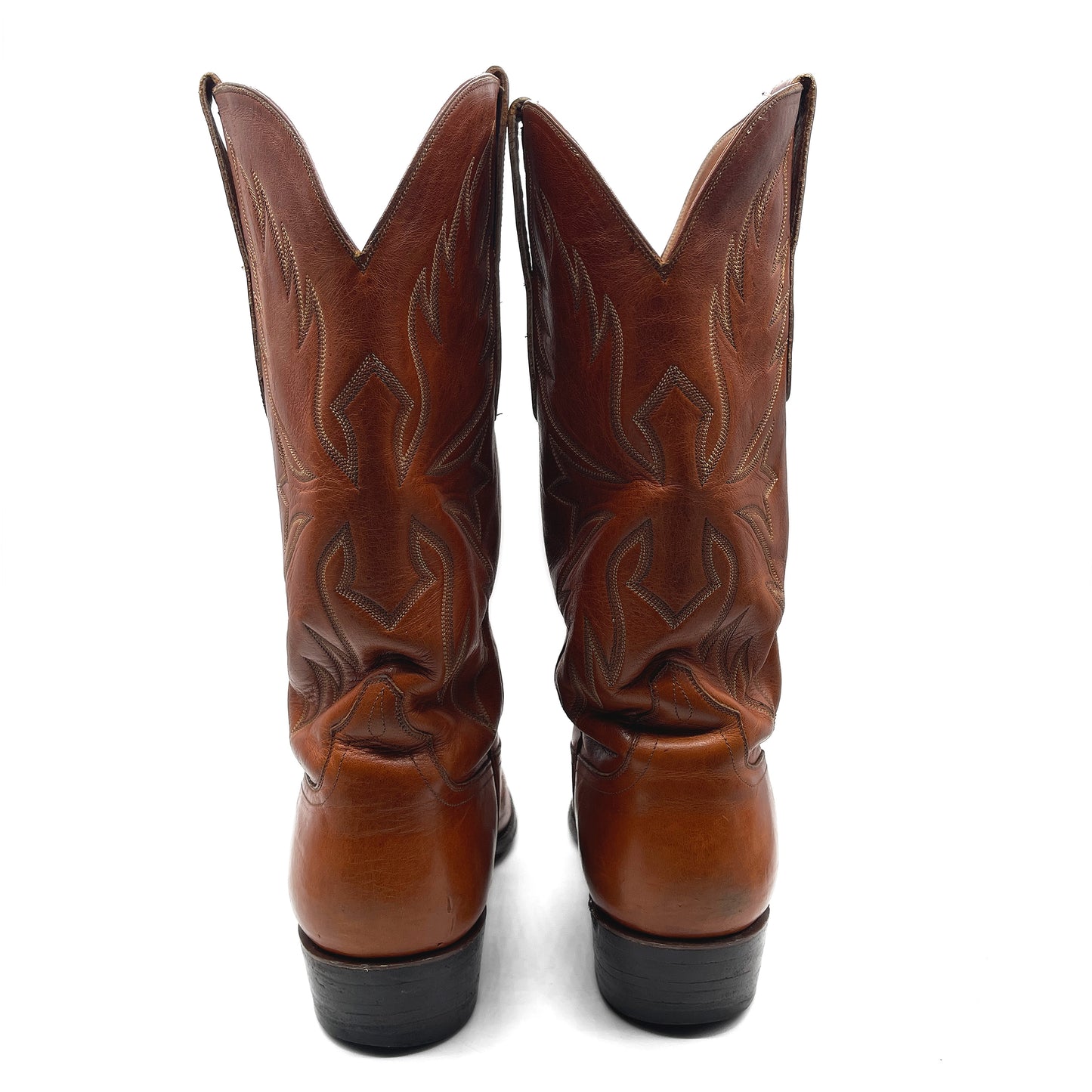 Ammons Vintage Men's Brown Leather Cowboy Boots, 8.5 UK