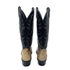 Vintage Men's Black Leather Cowboy Boots, 8.5 UK