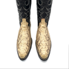 Vintage Men's Black Leather Cowboy Boots, 8.5 UK