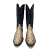 Vintage Men's Black Leather Cowboy Boots, 8.5 UK