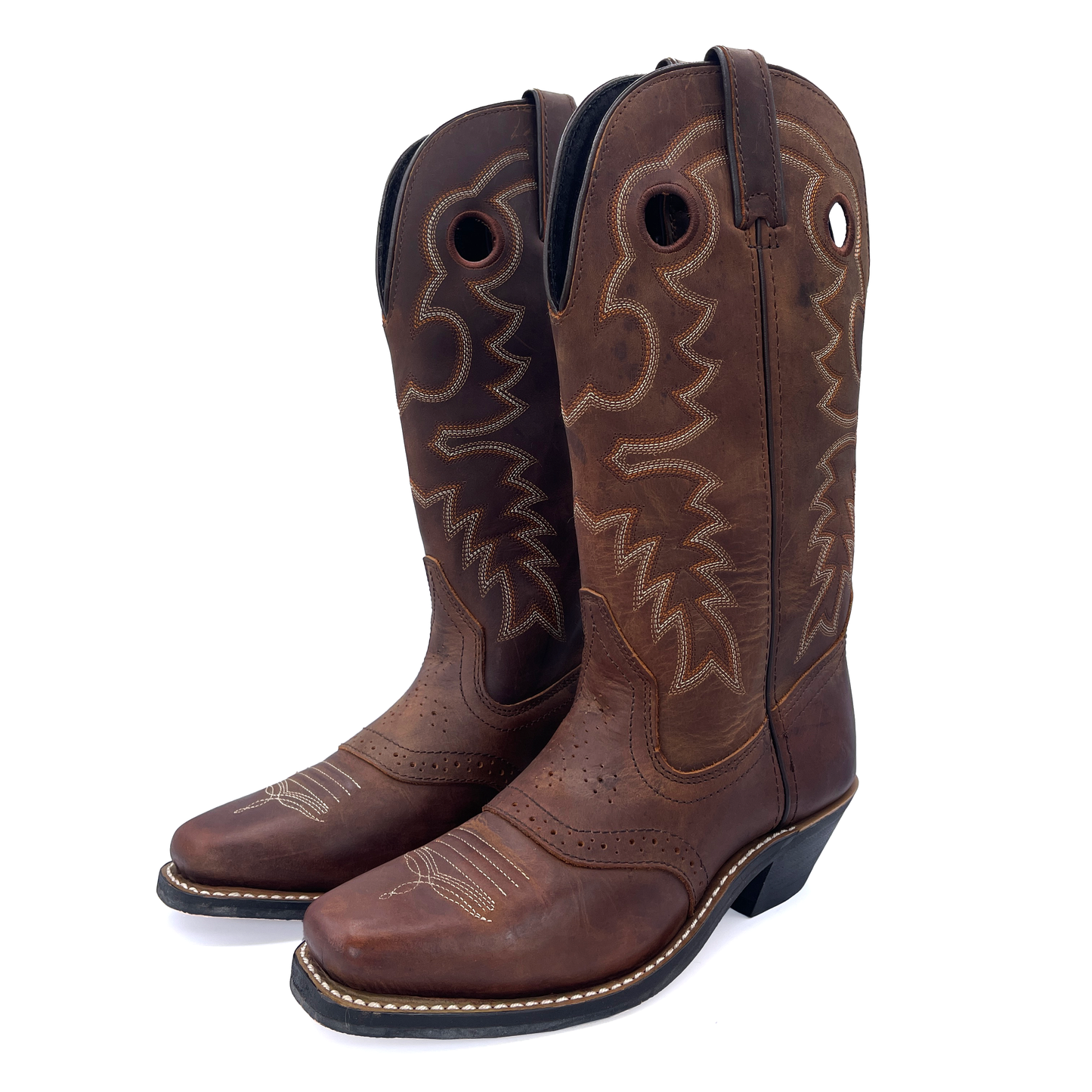 Women's Brown Leather Cowboy Boots, 4.5 UK