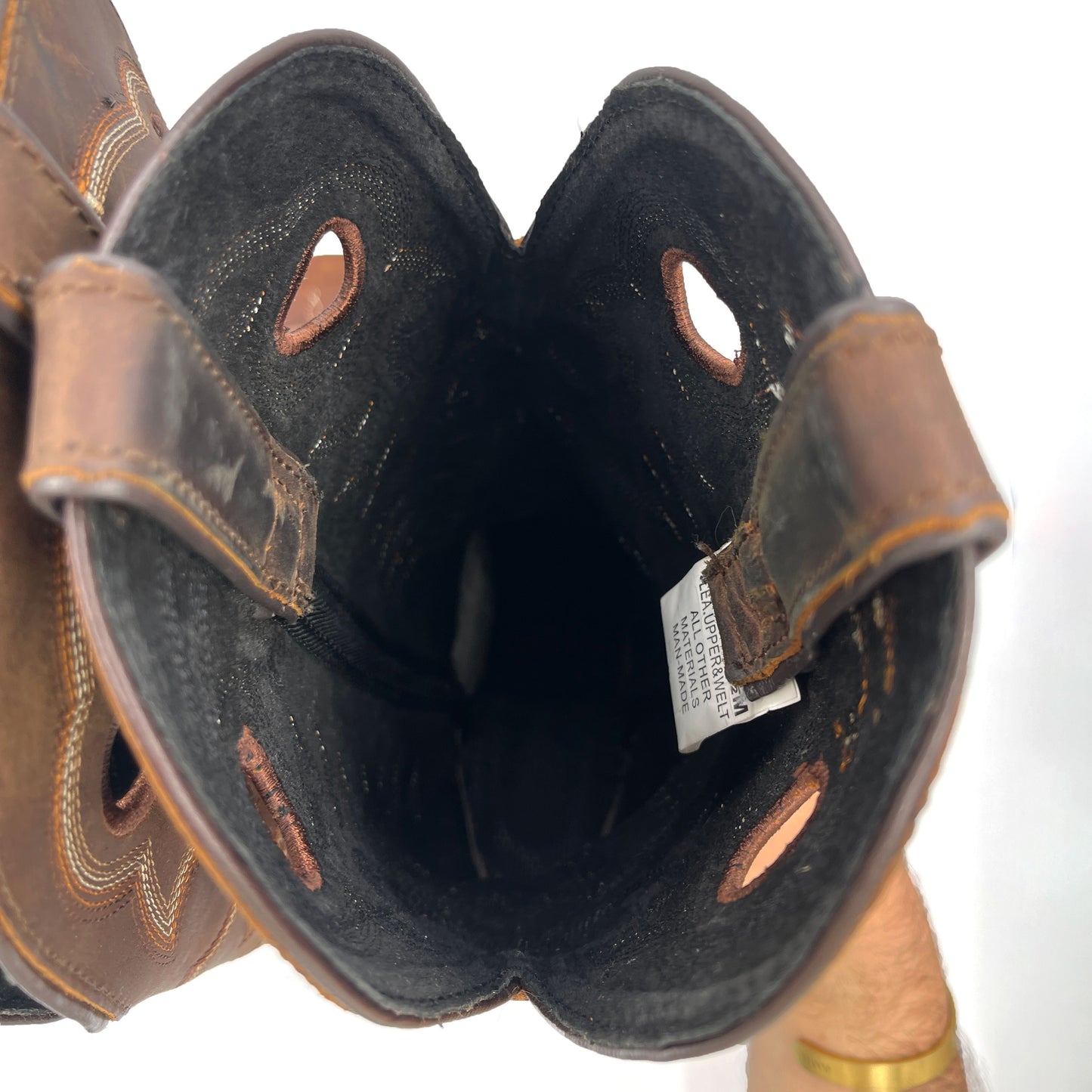 Women's Brown Leather Cowboy Boots, 4.5 UK