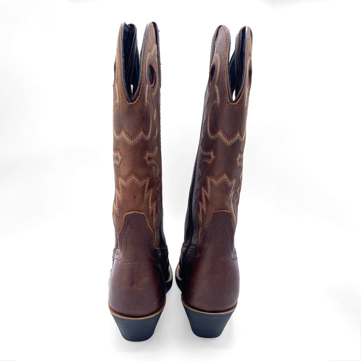 Women's Brown Leather Cowboy Boots, 4.5 UK