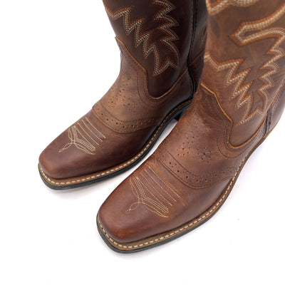 Women's Brown Leather Cowboy Boots, 4.5 UK