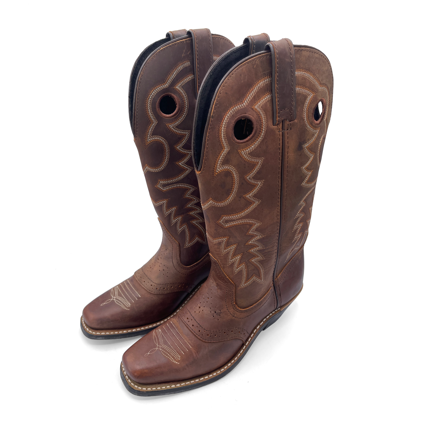 Women's Brown Leather Cowboy Boots, 4.5 UK