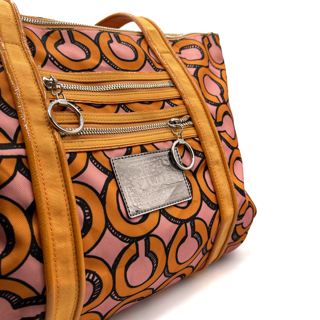 Coach Canvas Orange and Pink bag