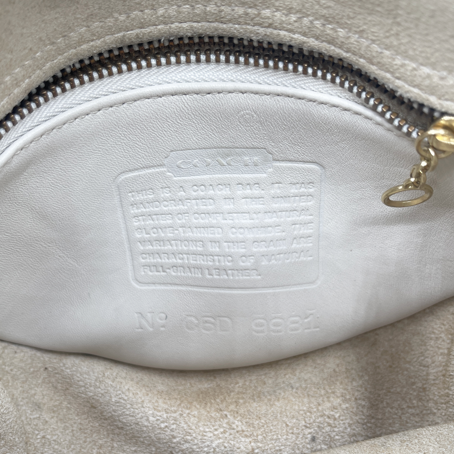 Coach Vintage Leather White Shoulder Bag