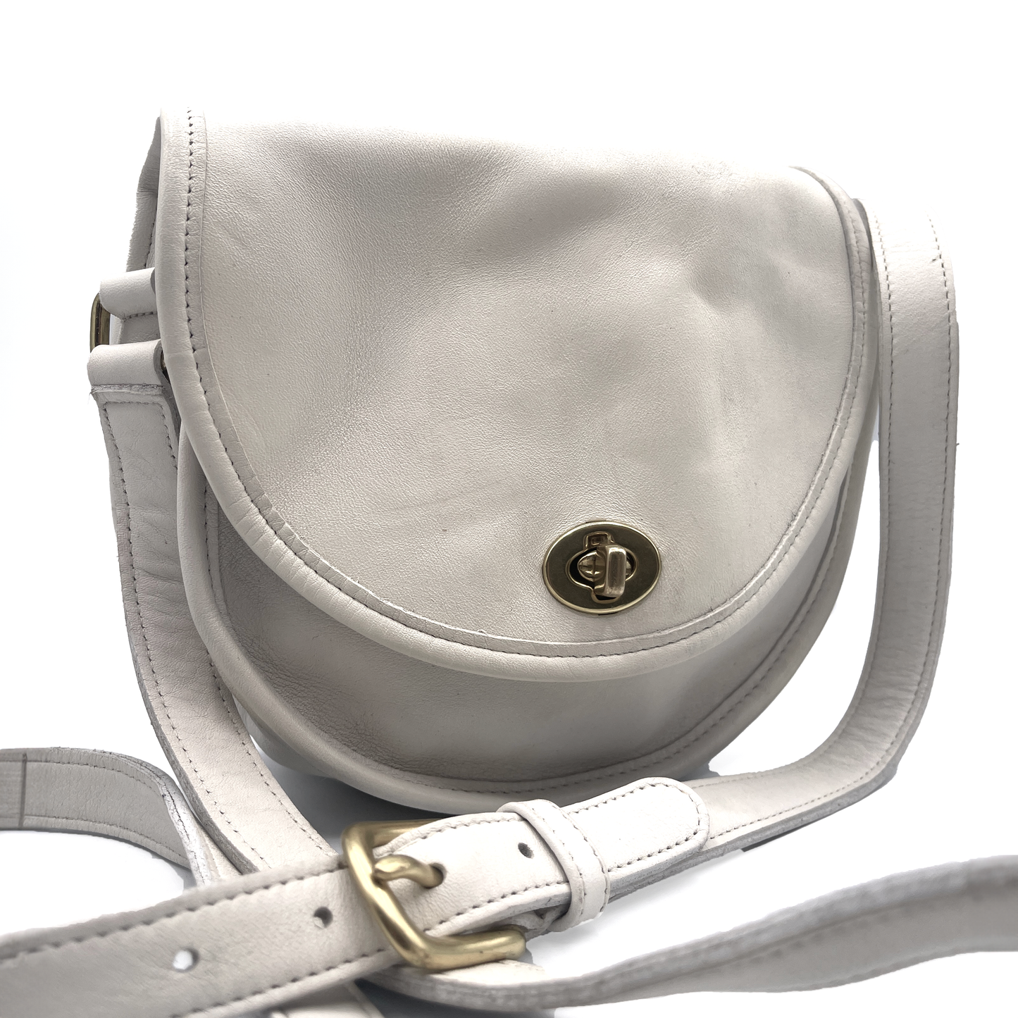 Coach Vintage Leather White Shoulder Bag