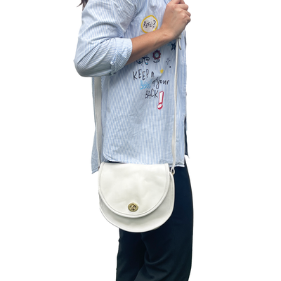 Coach Vintage Leather White Shoulder Bag