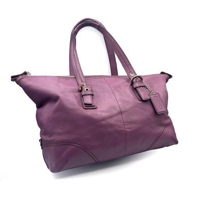 Coach Purple Leather Shoulder Bag