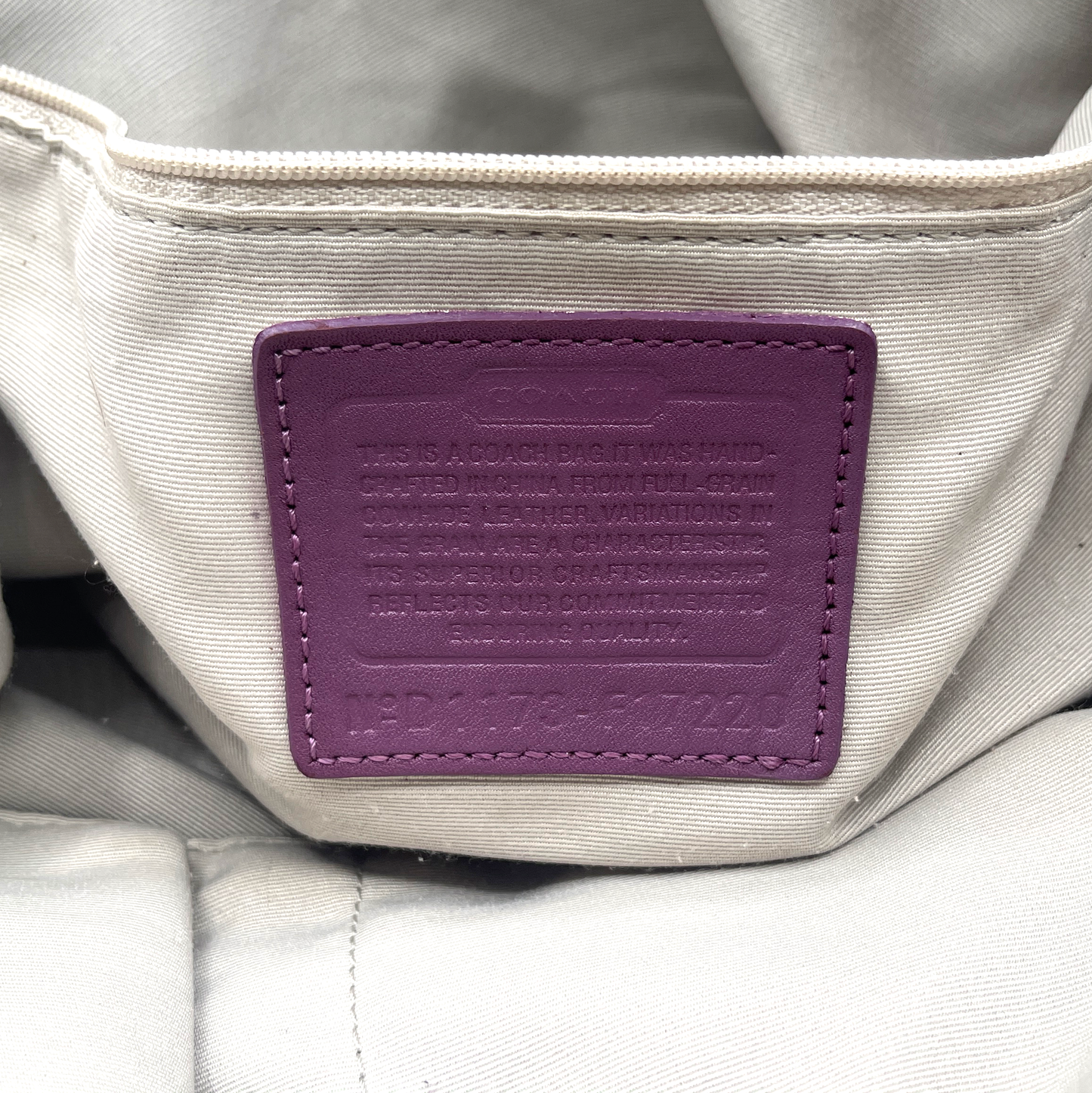 Coach Purple Leather Shoulder Bag