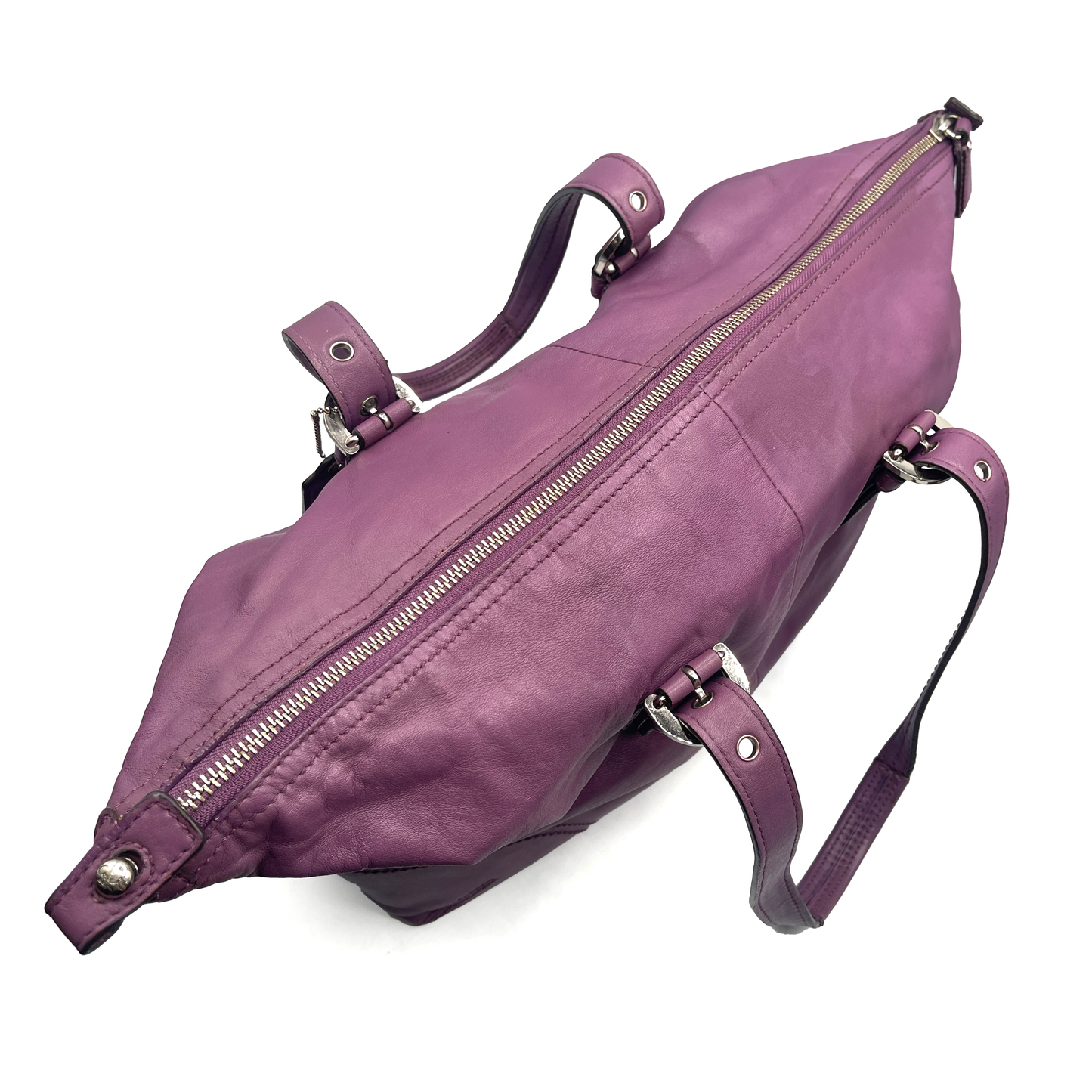 Coach Purple Leather Shoulder Bag