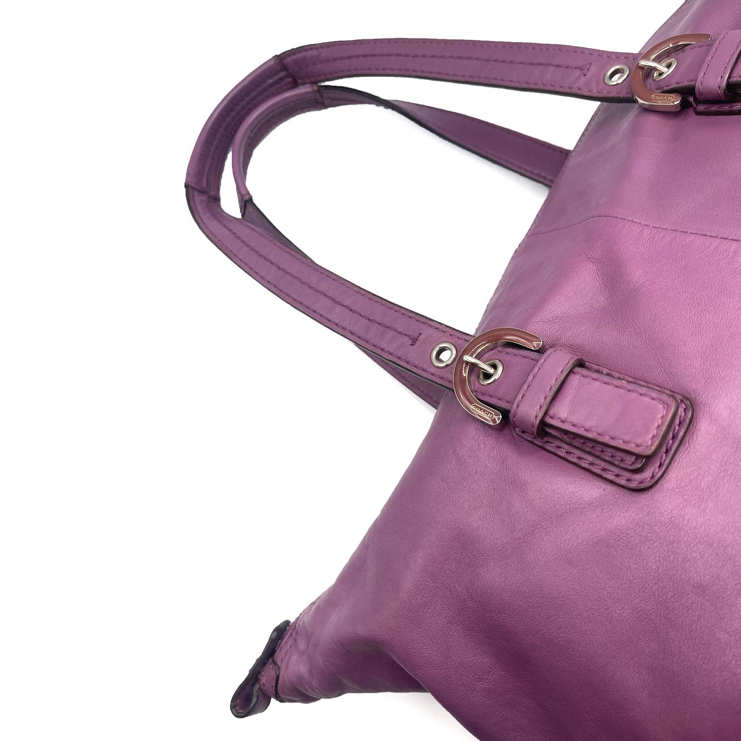 Coach Purple Leather Shoulder Bag