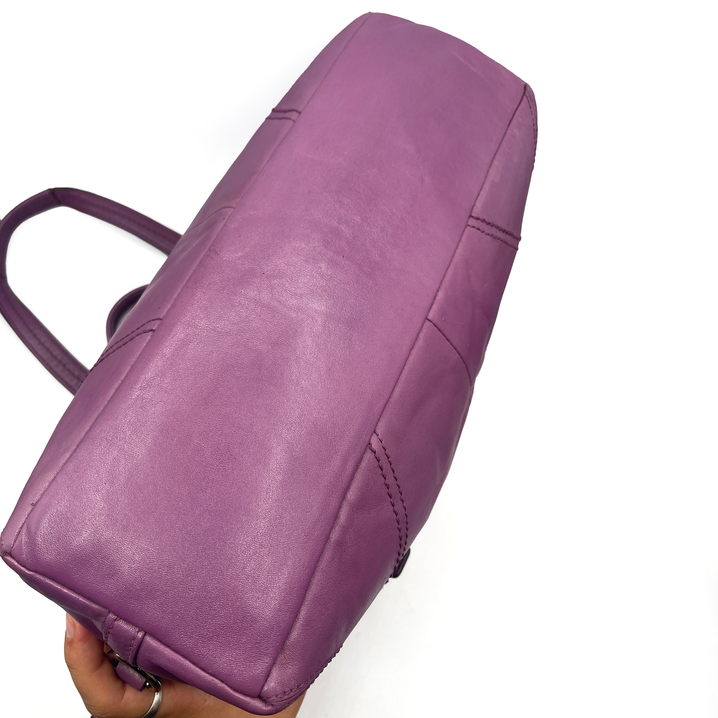 Coach Purple Leather Shoulder Bag