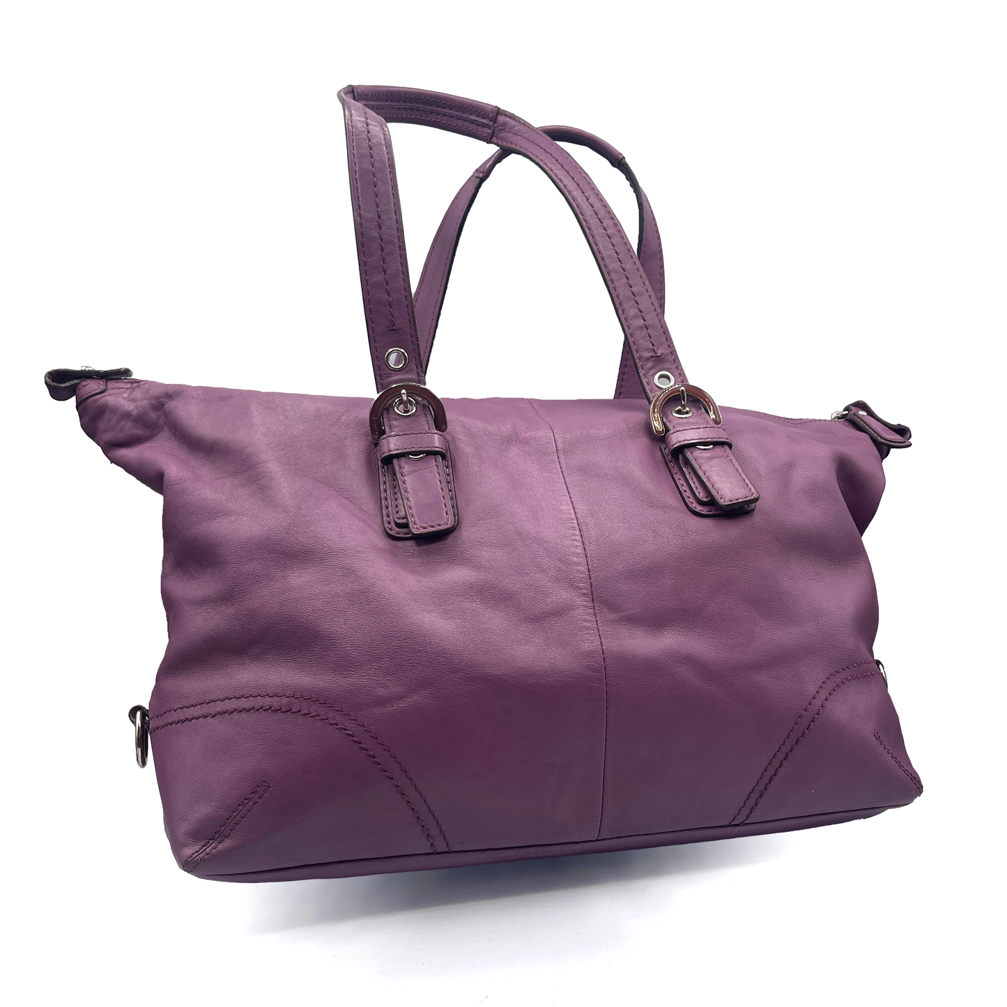 Coach Purple Leather Shoulder Bag
