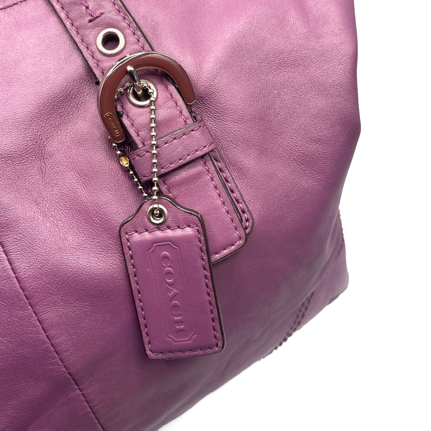 Coach Purple Leather Shoulder Bag